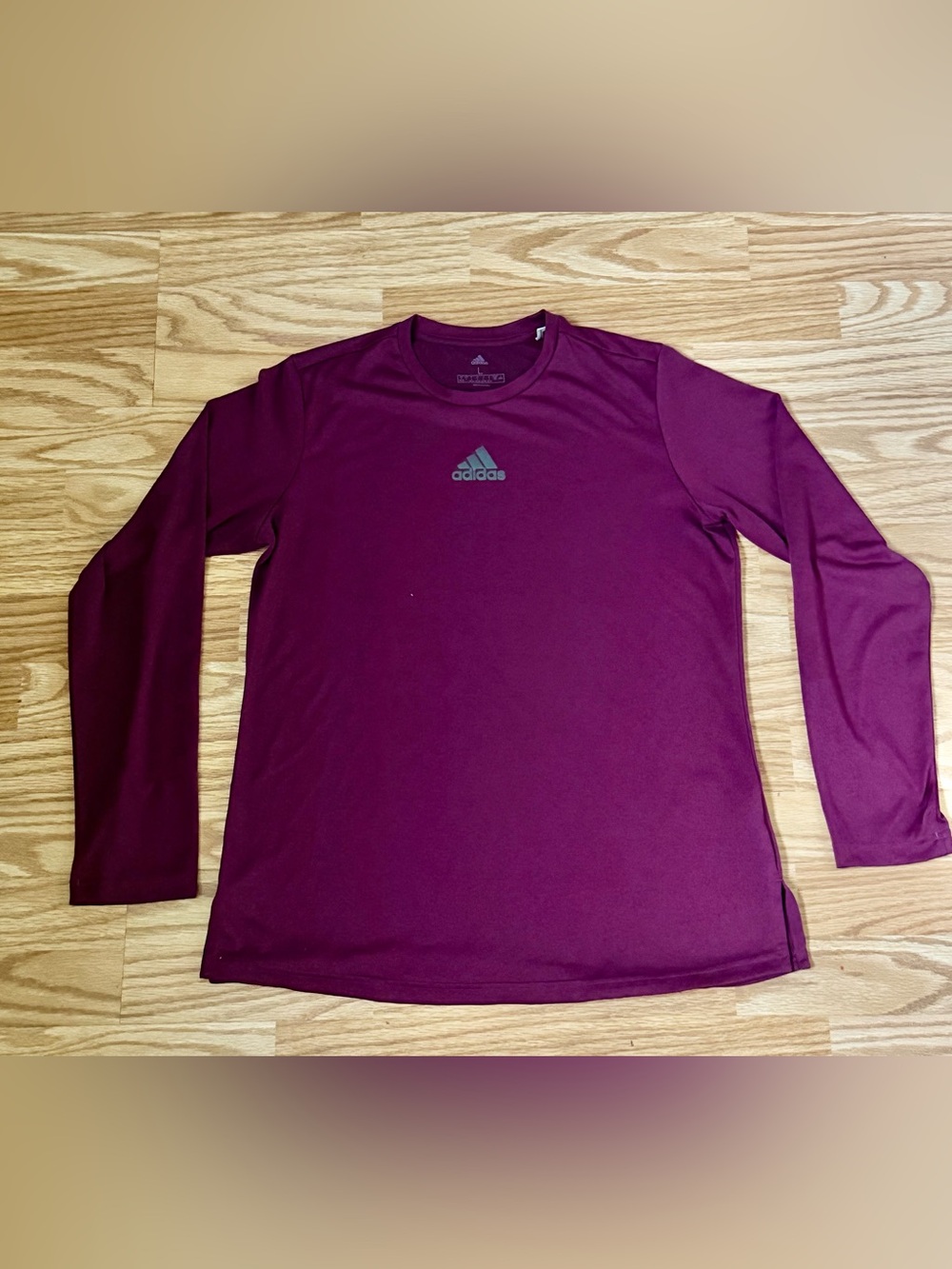 Adidas Women’s Large Burgundy Long Sleeve Athletic Performance Top